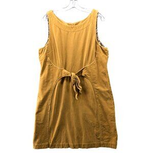 Anthropologie Holding Horses Sleeveless Corduroy Dress 16 Mustard Tie Waist
